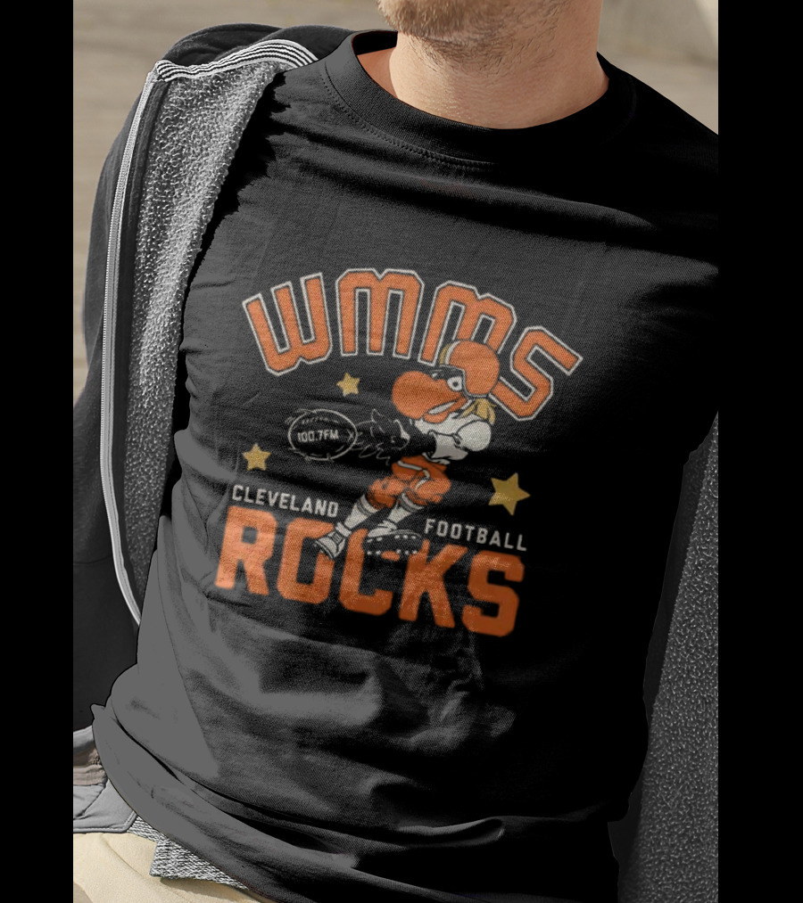 WMMS 100.7FM Cleveland Football Rocks Mascot T-Shirt