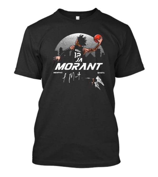 Ja Morant Memphis Grizzlies 12 Skyline NBPA Signature T-Shirt