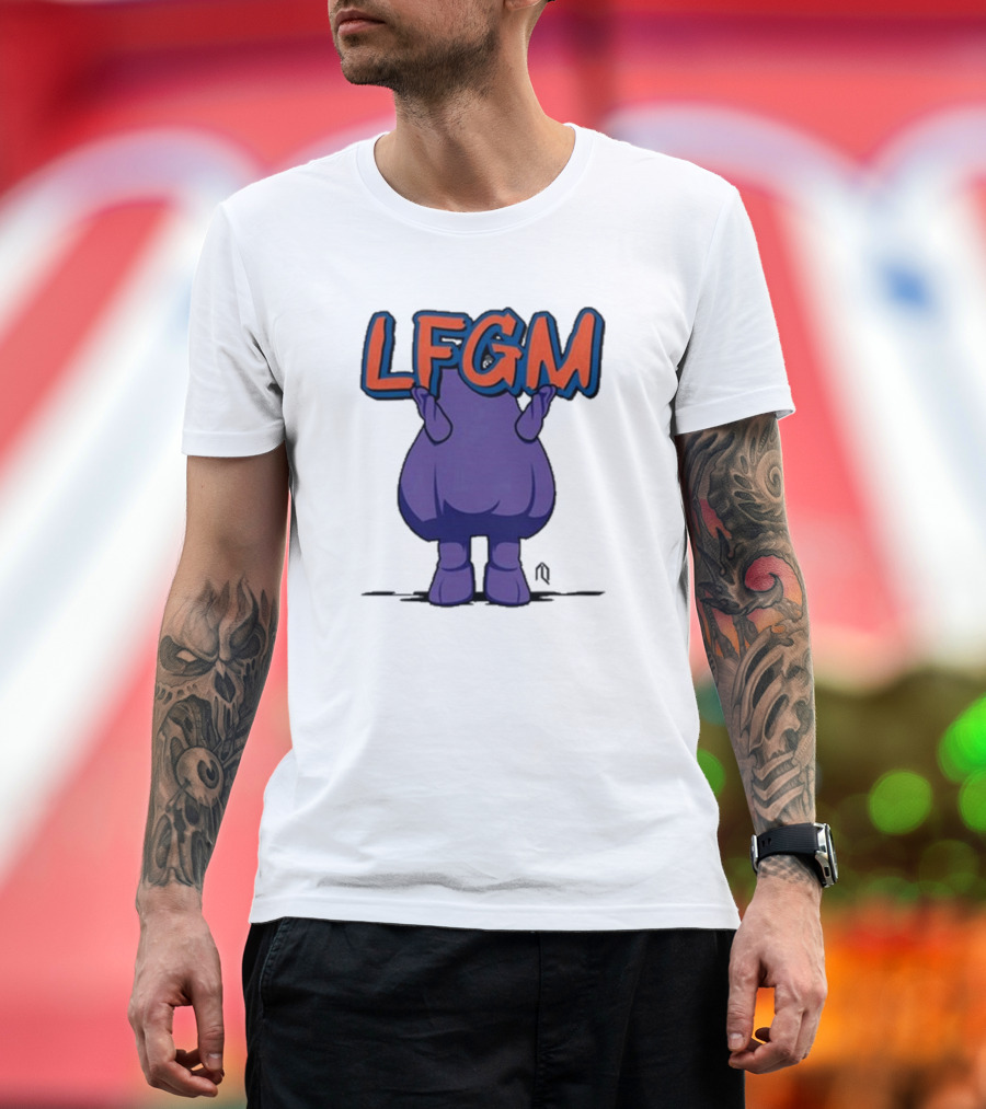 New York Mets LFGM Grimace Athlete T-Shirt