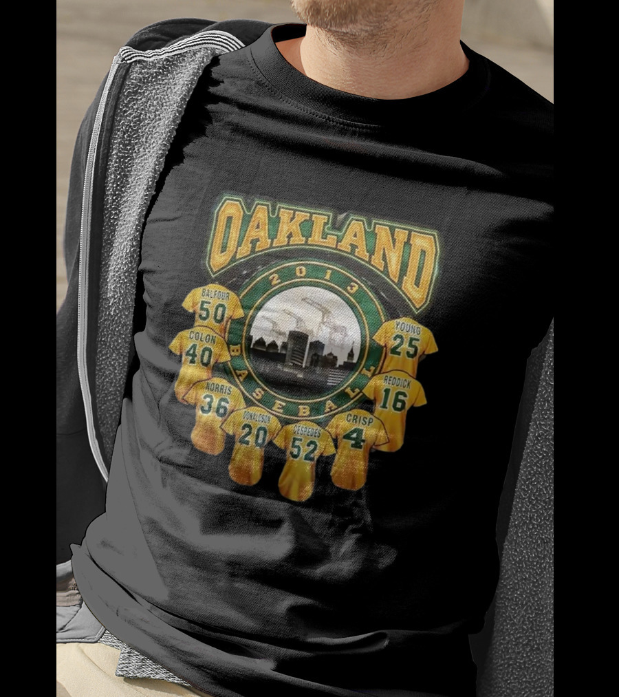 Oakland Athletics 2013 Baseball Team Jerseys Balfour Colon Norris Donaldson Cespedes Crisp Young Reddick T-Shirt