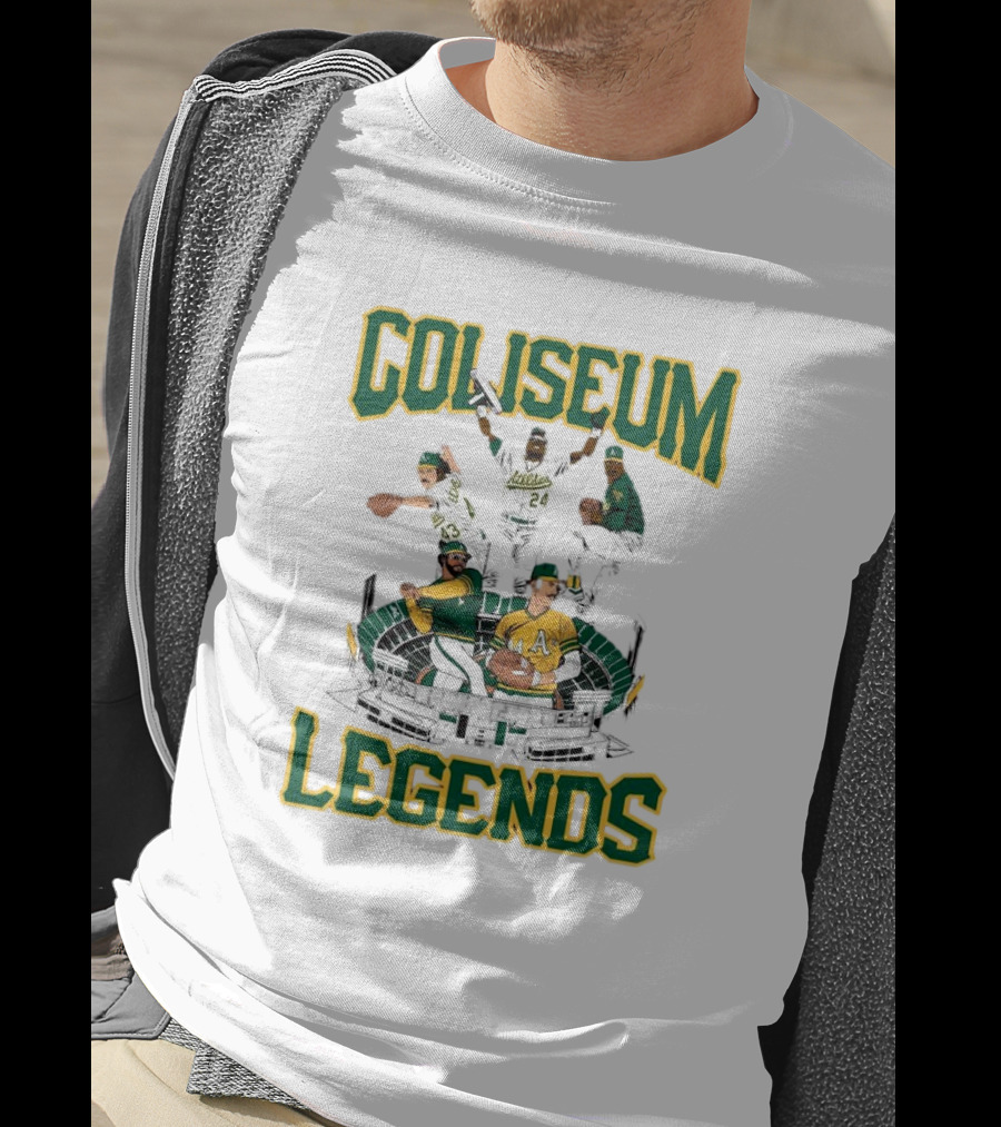 Oakland Athletics A’s Coliseum Legends Baseball Players Caricature T-Shirt