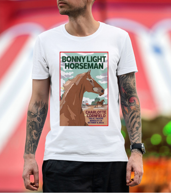Premium T-Shirt: Bonny Light Horseman Charlotte Cornfield The UC Theatre Berkeley CA October 9 T-Shirt Bonny Light Horseman Charlotte Cornfield The UC Theatre Berkeley CA October 9 T-Shirt