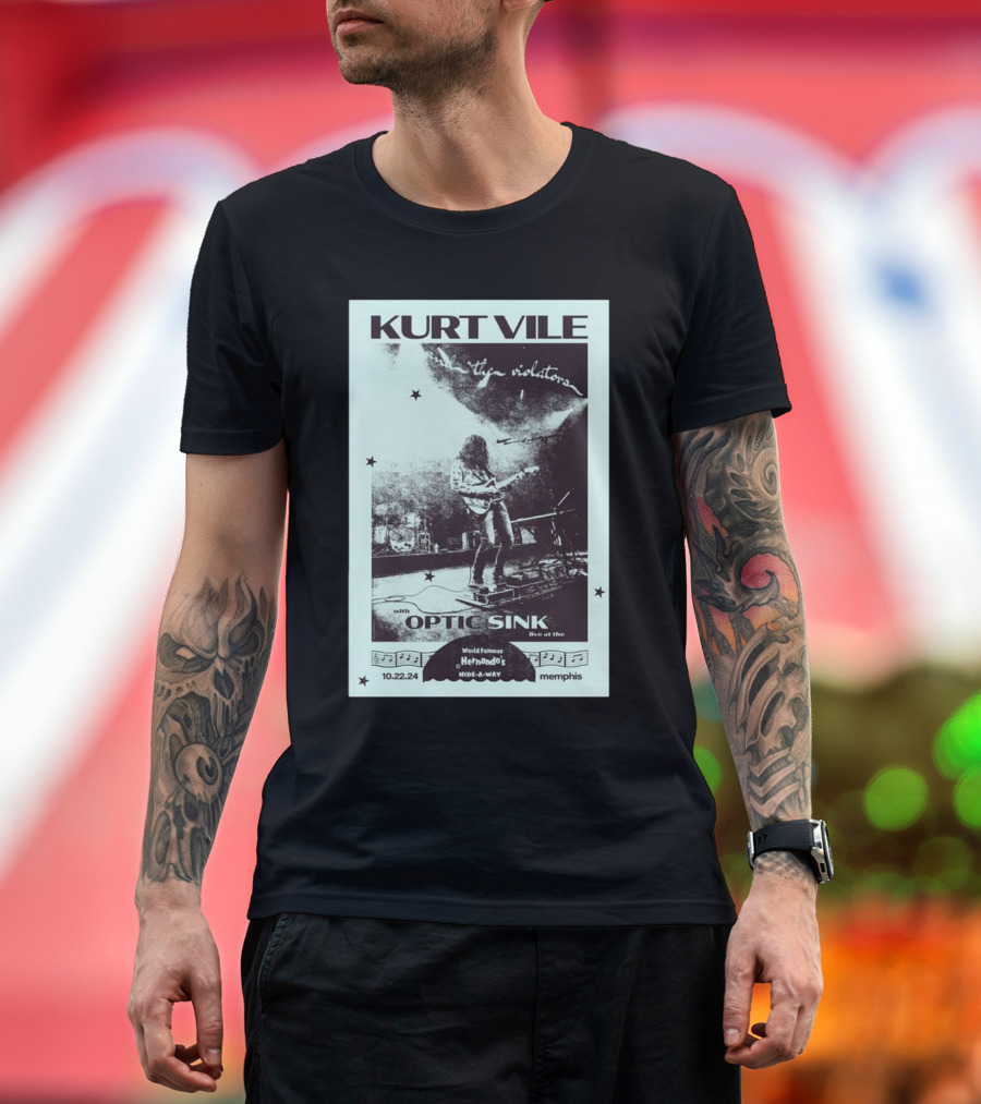 Kurt Vile and The Violators with Optic Sink Live at Hernando's Hideaway Memphis Oct 22 T-Shirt