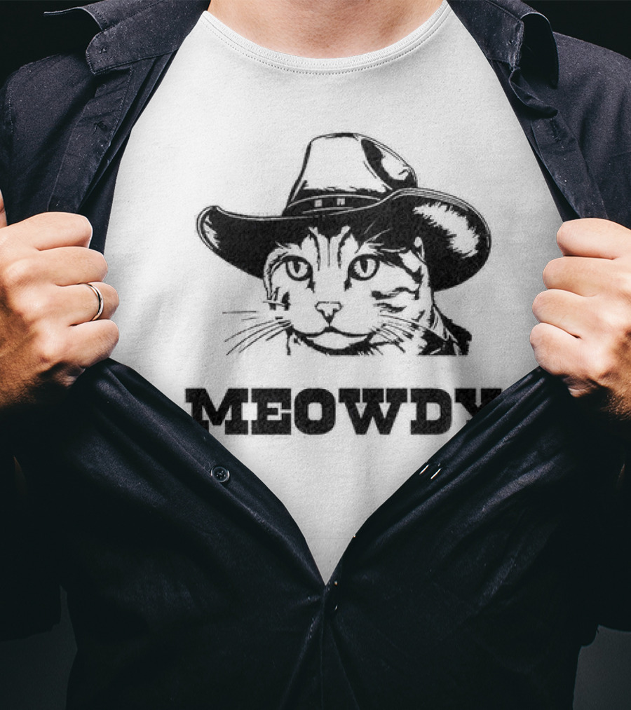 Meowdy Cowboy Cat Hat T-Shirt