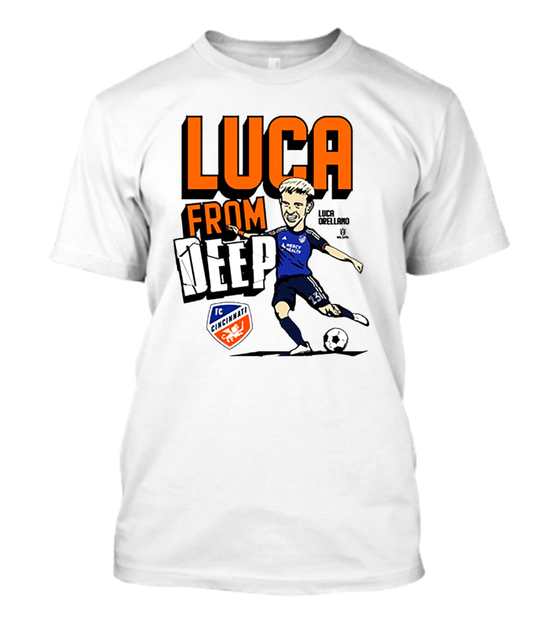 Luca Orellano FC Cincinnati From Deep Soccer Player Action Image T-Shirt