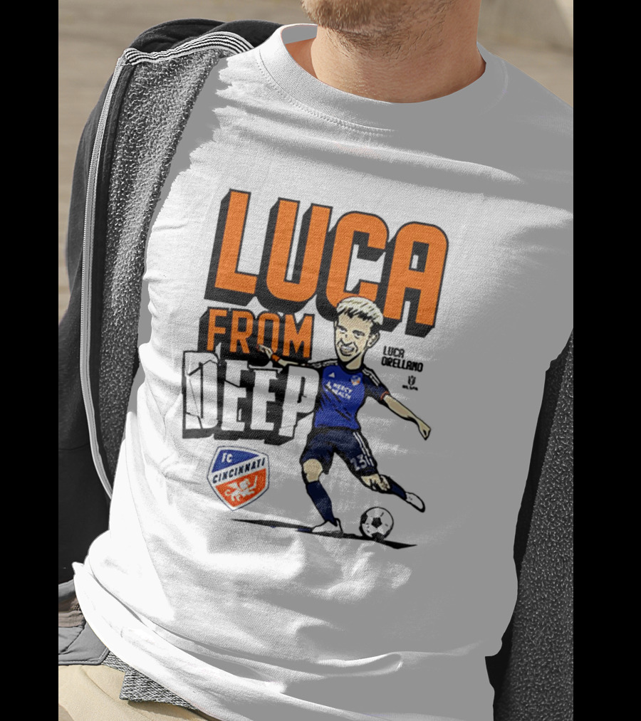 Luca Orellano FC Cincinnati From Deep Soccer Player Action Image T-Shirt