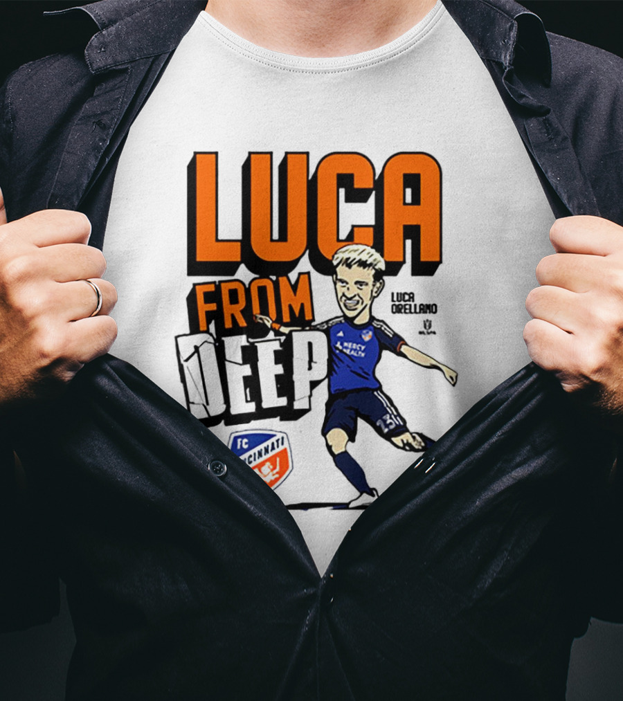 Luca Orellano FC Cincinnati From Deep Soccer Player Action Image T-Shirt