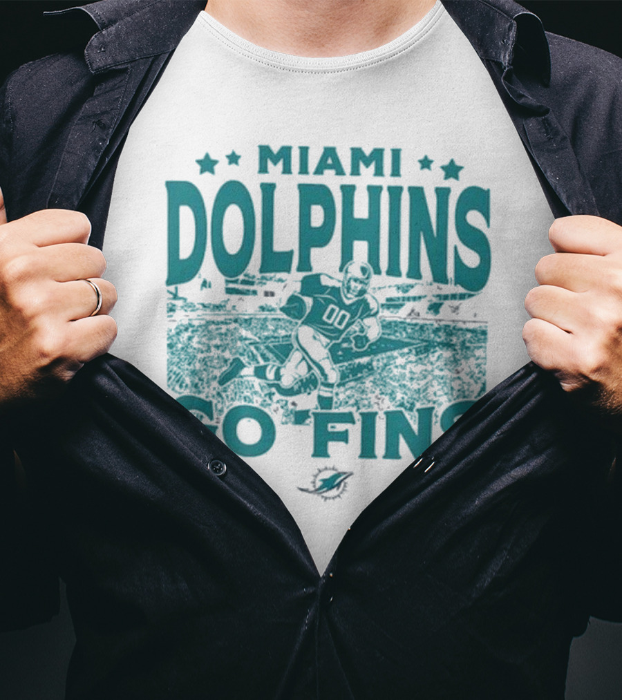 Miami Dolphins Go Fins Vintage Stadium Gameday T-Shirt