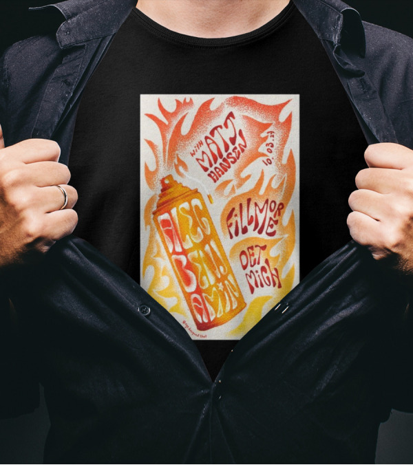 Alec Benjamin With Matt Hansen October 3 2024 Fillmore Detroit MI Tour Flame T-Shirt