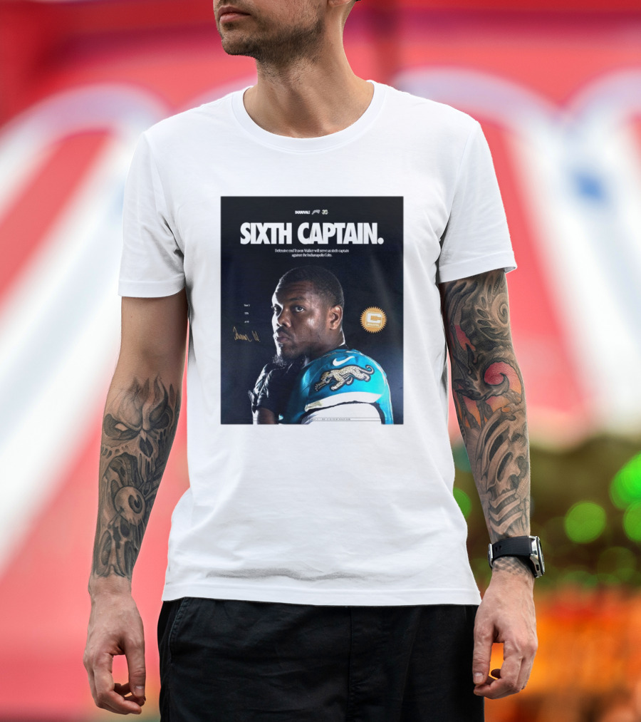 SIXTH CAPTAIN Defensive End Travon Walker Jaguar Against Indianapolis Colts T-Shirt
