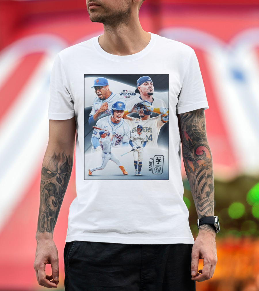 MLB 2024 National League Wild Card Game 3 New York Mets vs Milwaukee Brewers Win and Advance T-Shirt