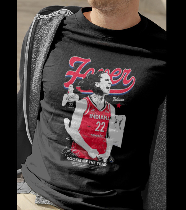 Indiana Fever Caitlin Clark 22 Rookie Of The Year WNBA 2024 Signature Fever Indiana T-Shirt