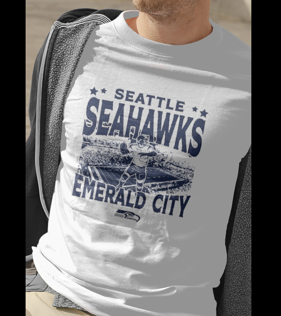 Seattle Seahawks Emerald City Stadium Gameday Vintage T-Shirt