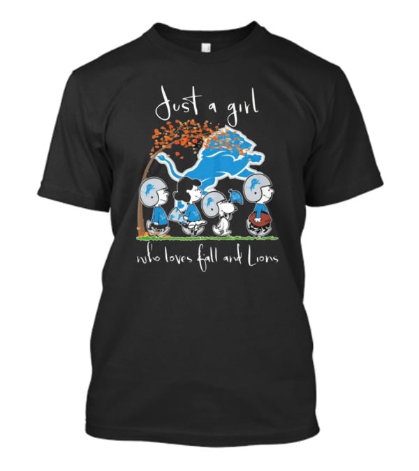 Just A Girl Who Loves Fall And Lions Peanuts Characters T-Shirt