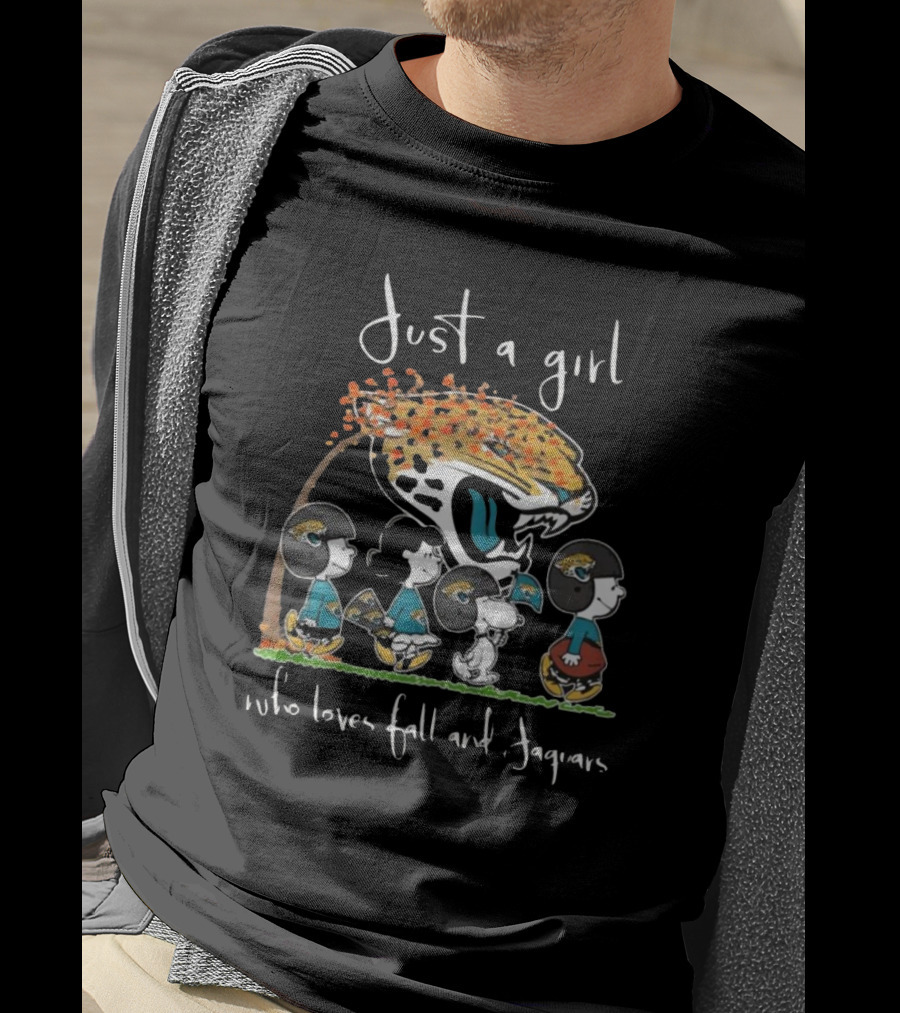 Peanuts Characters Just A Girl Who Loves Fall And Jaguars T-Shirt