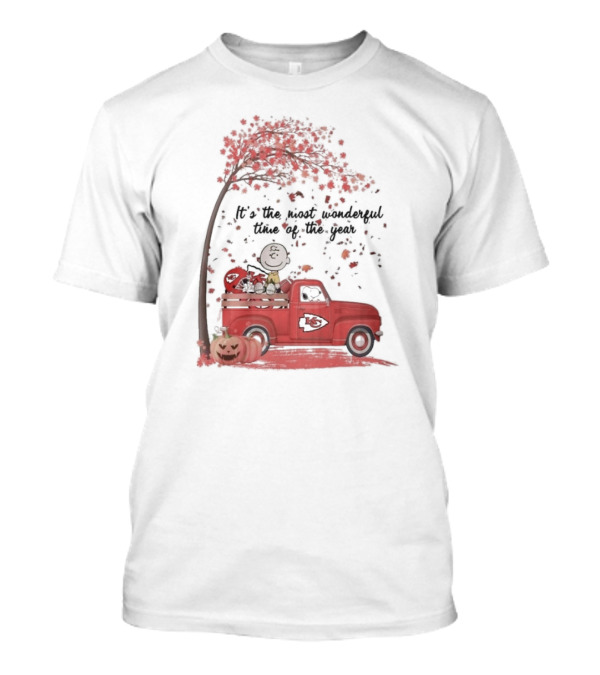 Peanuts Characters Kansas City Chiefs Halloween Truck T-Shirt