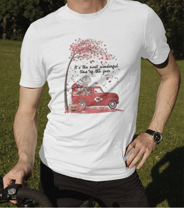 Peanuts Characters Kansas City Chiefs Halloween Truck T-Shirt