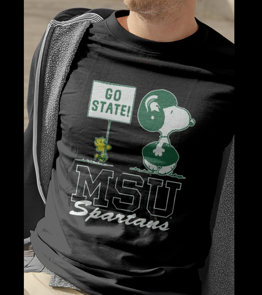 Peanuts Snoopy Woodstock MSU Spartans Go State T-Shirt