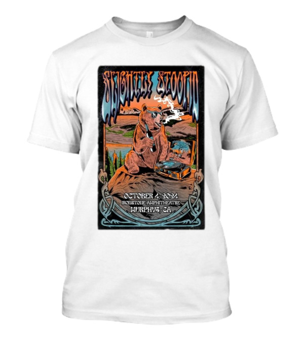 Slightly Stoopid Bear Smoking Vinyl Ironstone Amphitheatre October 4 2024 Murphys CA T-Shirt