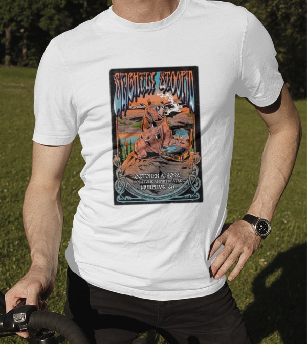 Slightly Stoopid Bear Smoking Vinyl Ironstone Amphitheatre October 4 2024 Murphys CA T-Shirt