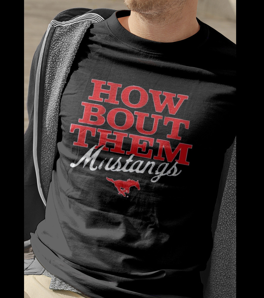 SMU Football How Bout Them Mustangs Red Mustang T-Shirt
