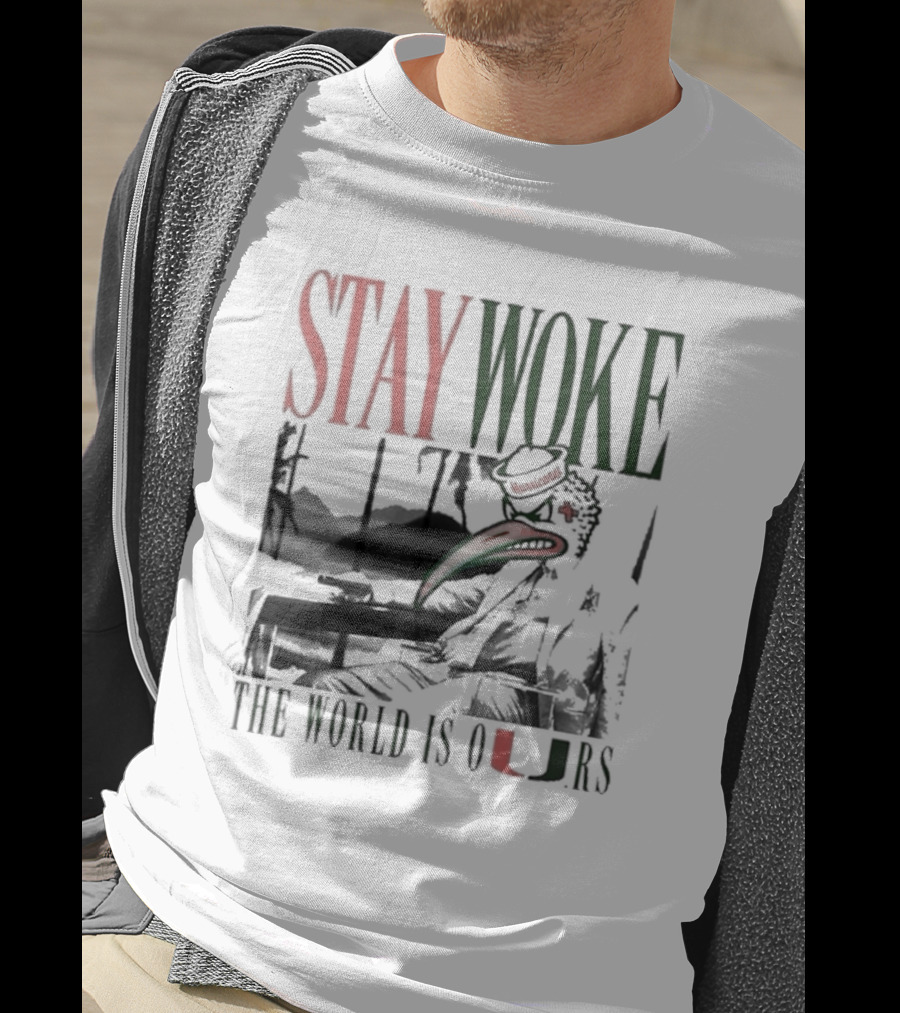 Stay Woke The World Is Ours Miami Hurricanes Vintage T-Shirt