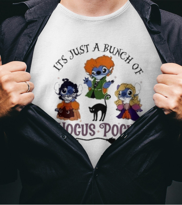 It’s Just A Bunch Of Hocus Pocus Stitch Halloween T-Shirt