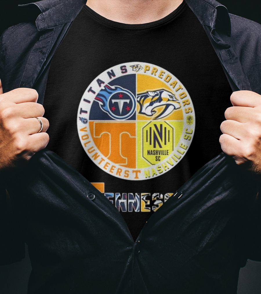 Tennessee Titans Predators Volunteers Nashville SC T-Shirt