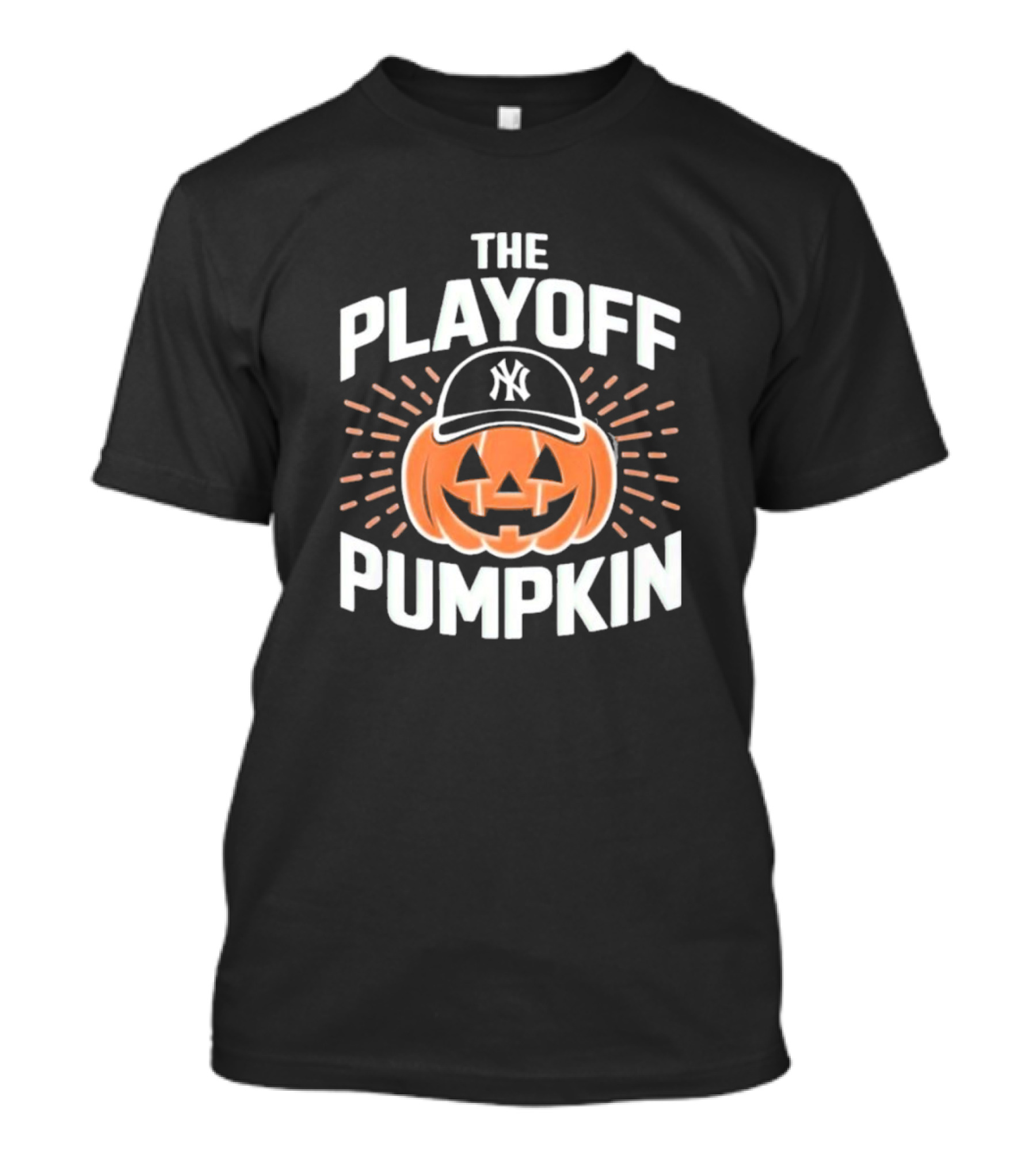 Playoff Pumpkin New York Yankees Jack-O'-Lantern Baseball Cap T-Shirt