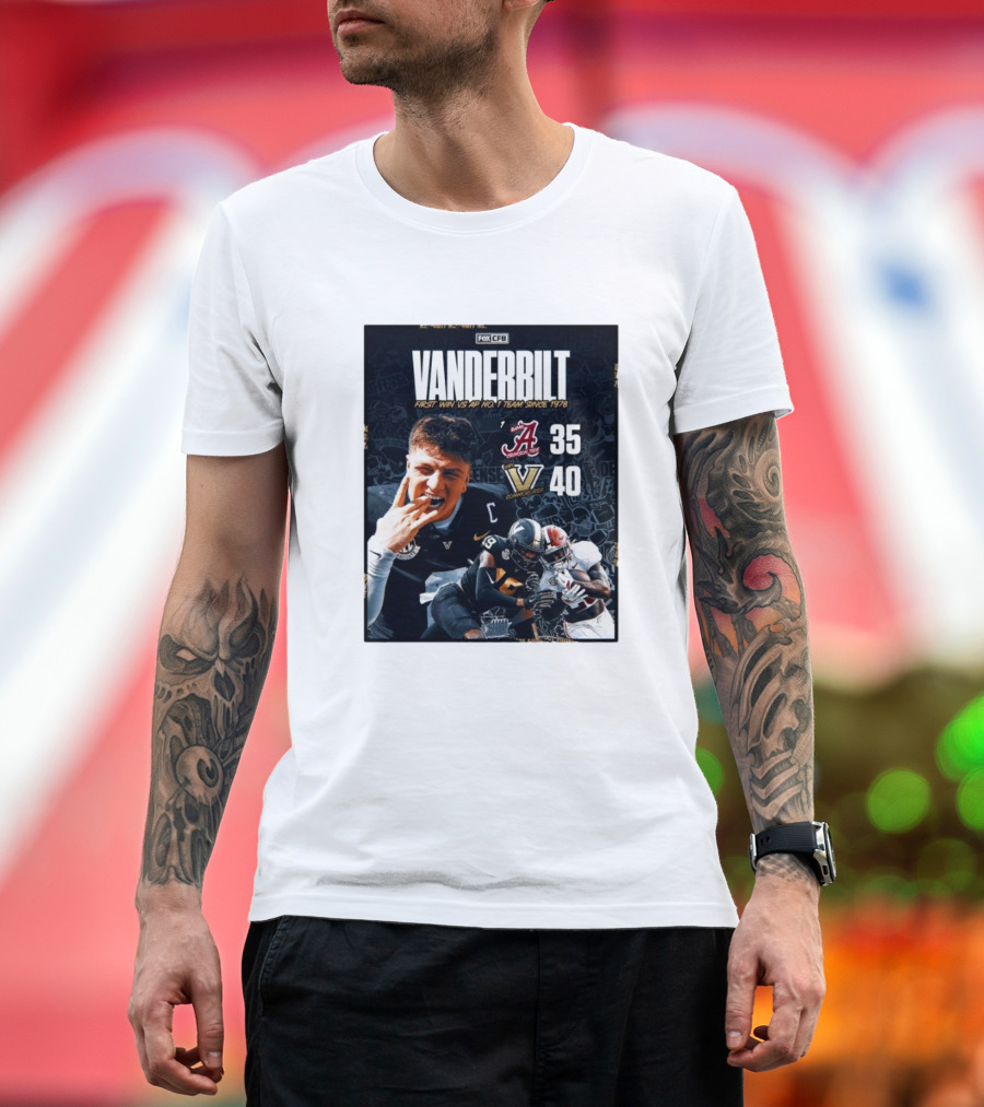 Vanderbilt Commodores 40-35 Victory Over Alabama Crimson Tide First Win Since 1978 T-Shirt