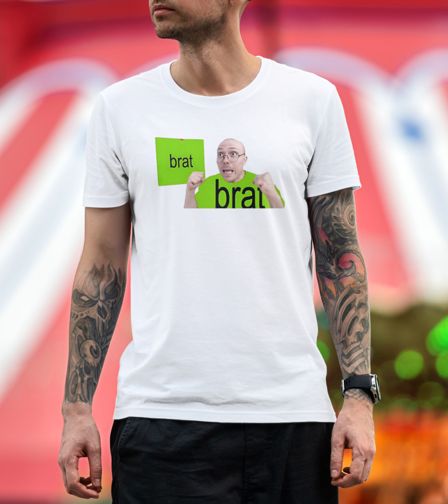 Anthony Fantano Brat Neon Green Double Brat Face T-Shirt