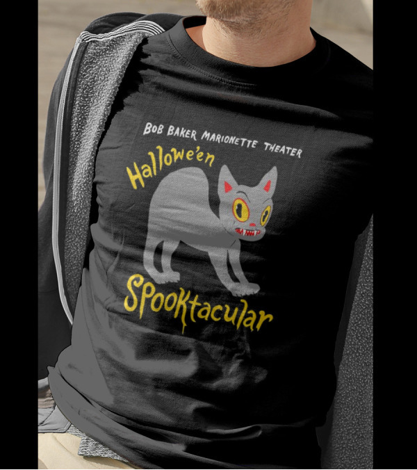 Bob Baker Marionette Theater Halloween Spooktacular Gray Cat T-Shirt