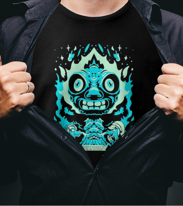 Dinosaur Link And Zelda With Majora's Mask Moon The Moon? I Thought It Would Be An Asteroid T-Shirt