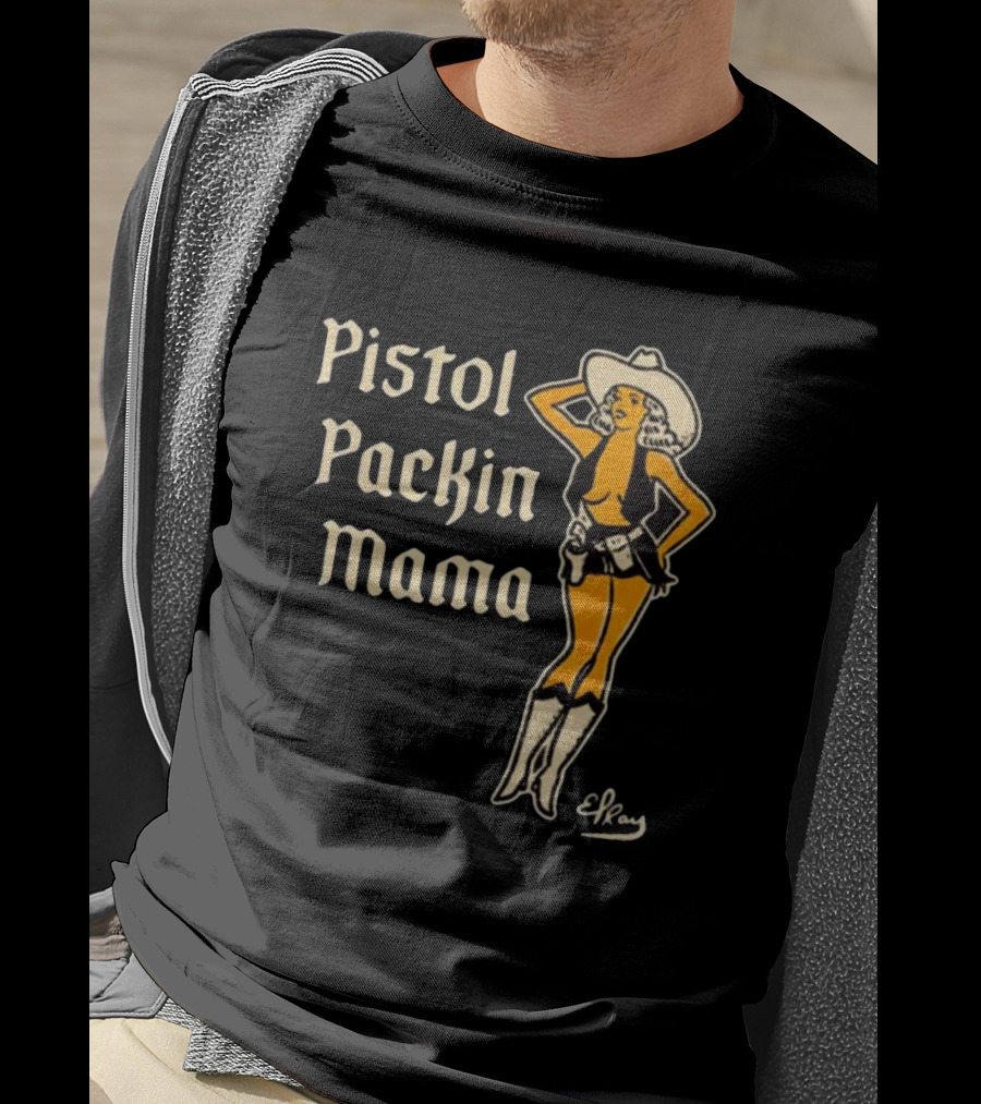 Elrayartist Pistol Packin’ Mama Vintage Cowgirl T-Shirt