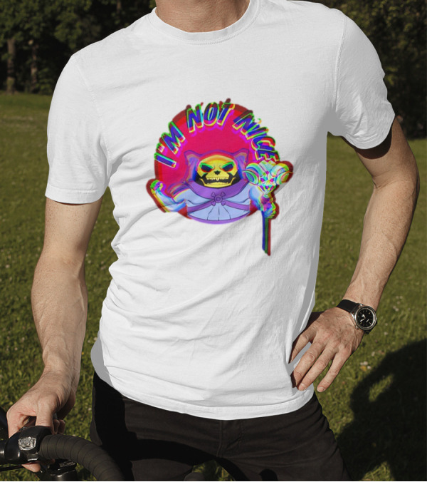 I'm Not Nice Glitch Skull Staff Villain T-Shirt