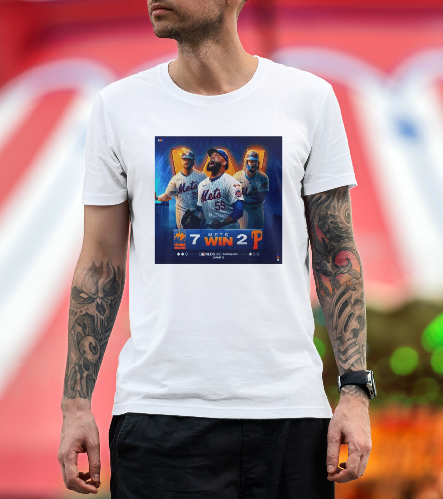 New York Mets Win 7-2 Against Philadelphia Phillies NLDS Game 3 Mets Victory T-Shirt