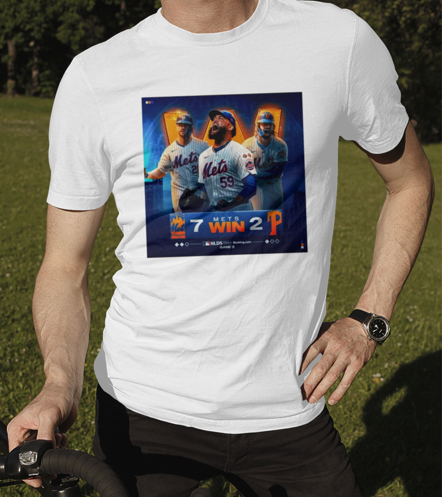 New York Mets Win 7-2 Against Philadelphia Phillies NLDS Game 3 Mets Victory T-Shirt