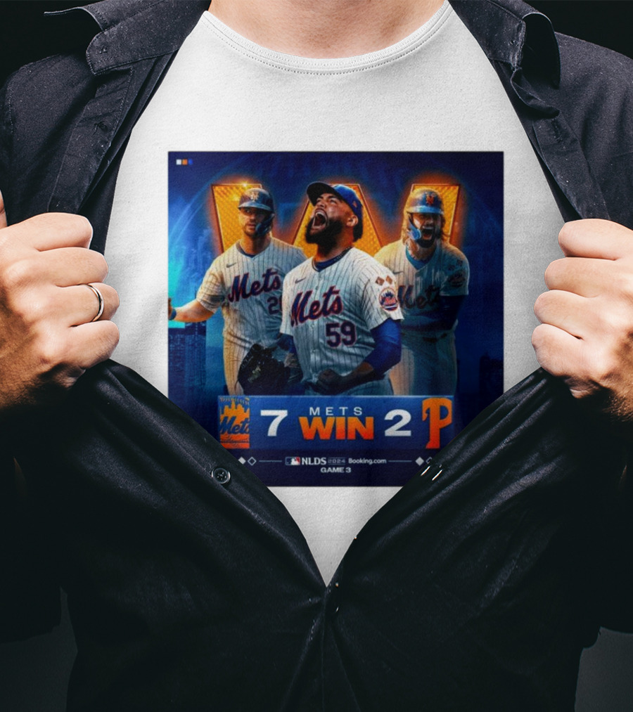 New York Mets Win 7-2 Against Philadelphia Phillies NLDS Game 3 Mets Victory T-Shirt