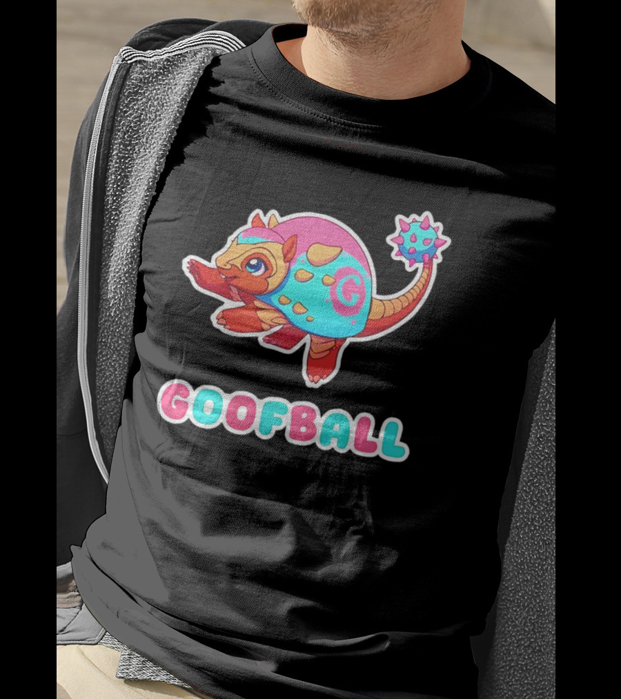Pangolin Goofball Colorful Character With Pink And Blue Spikes T-Shirt