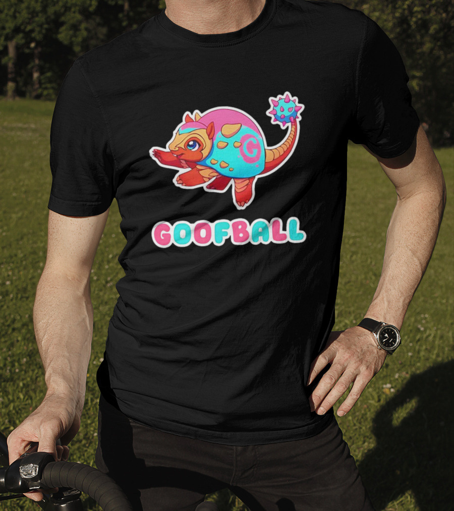 Pangolin Goofball Colorful Character With Pink And Blue Spikes T-Shirt