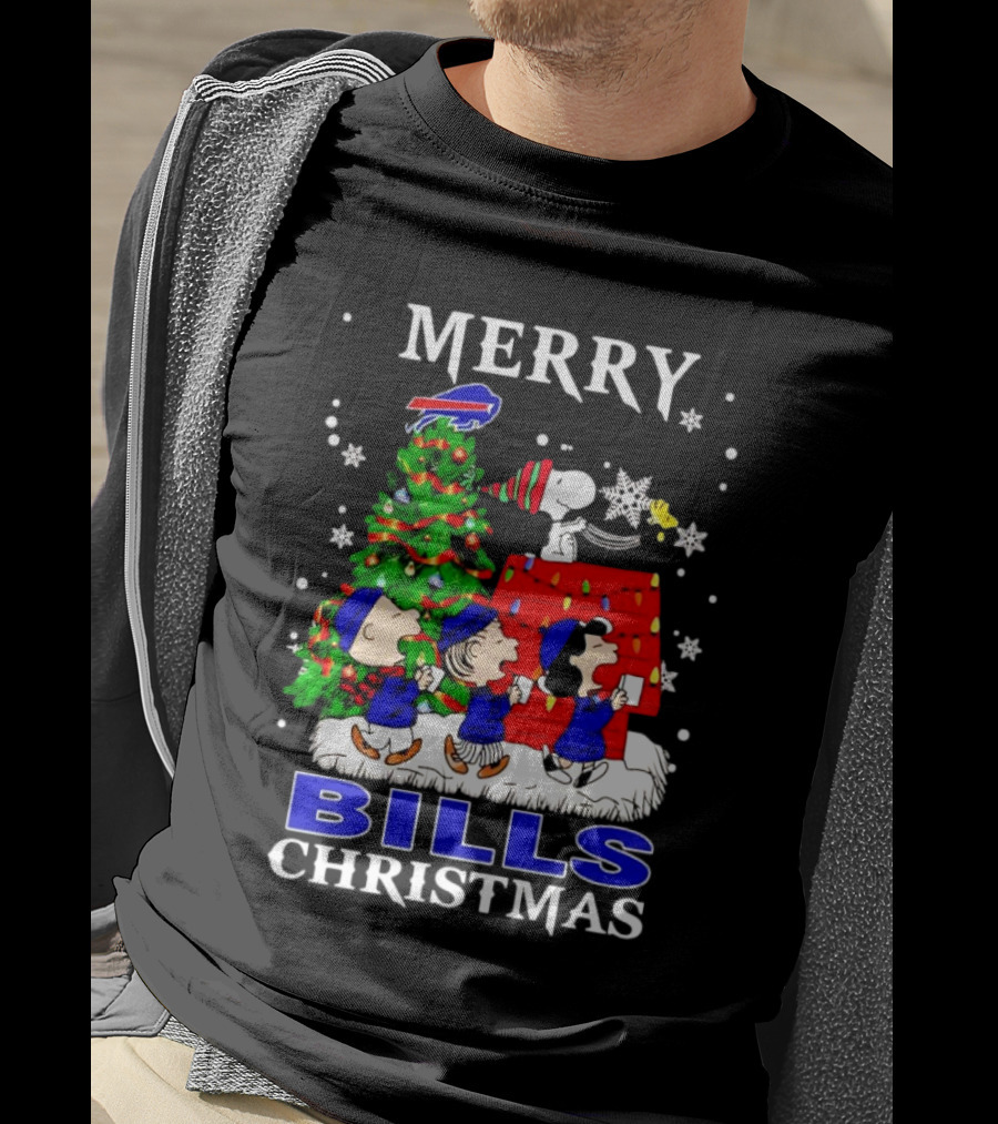 Merry Bills Christmas Peanuts Buffalo Bills T-Shirt