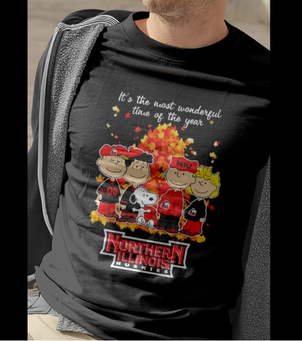 It's The Most Wonderful Time Northern Illinois Huskies Peanuts Fall T-Shirt