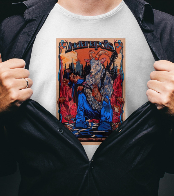 Indianapolis Billy Strings Goat Artwork At Gainbridge Fieldhouse October 11-12, T-Shirt