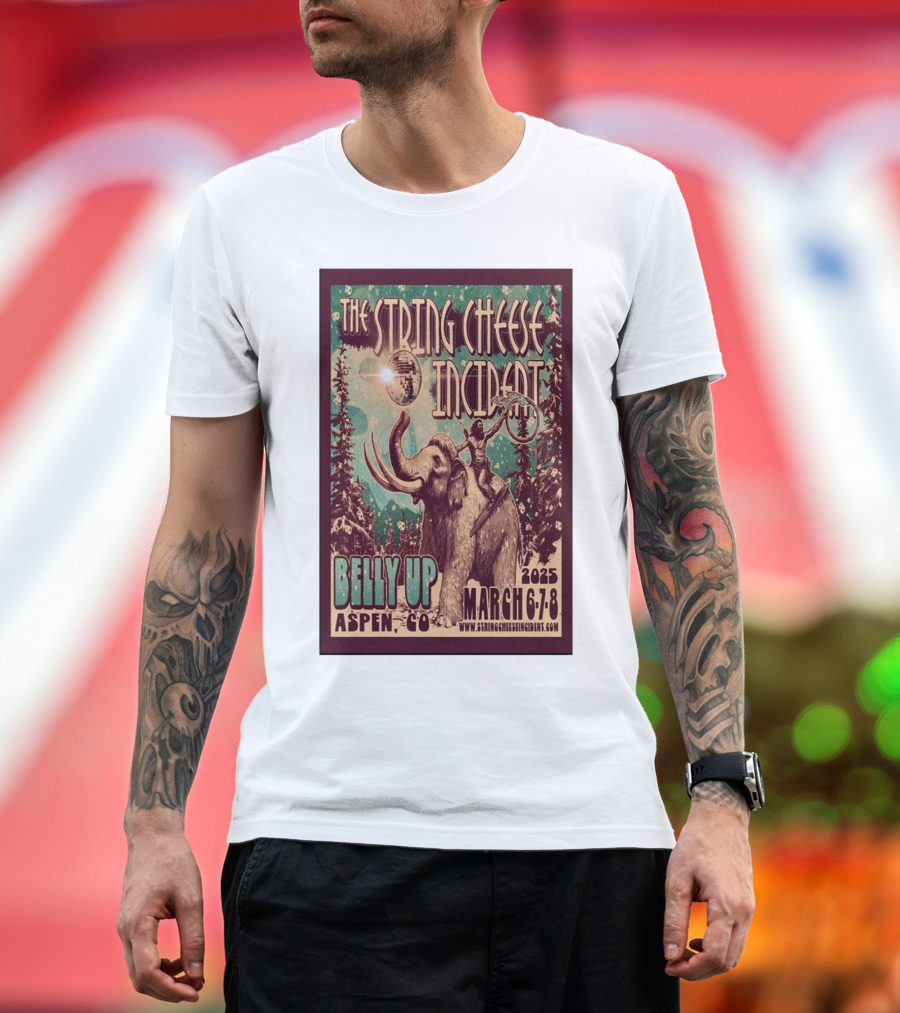 The String Cheese Incident March 6-8 2025 Belly Up Aspen CO Mammoth Adventure T-Shirt