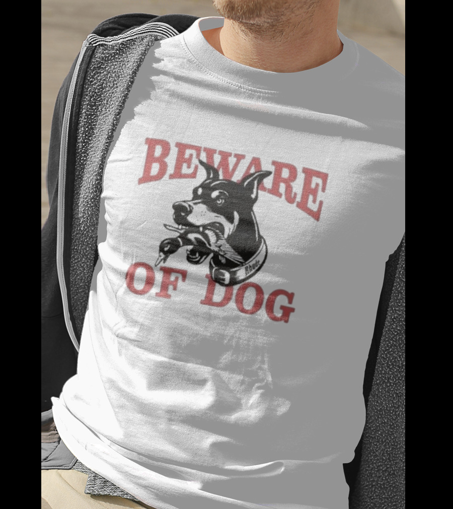 Rhude Beware Of Dog Black Graphic Bulldog T-Shirt