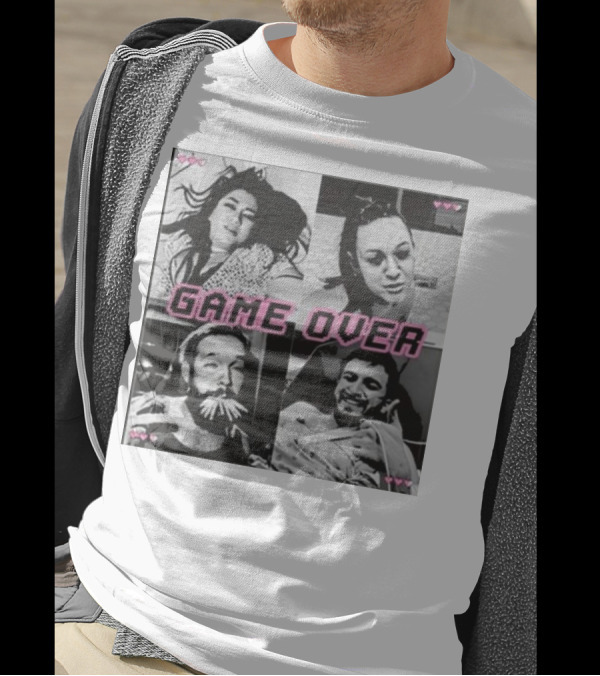Basically Unfiltered Game Over Gaming Love Hearts T-Shirt
