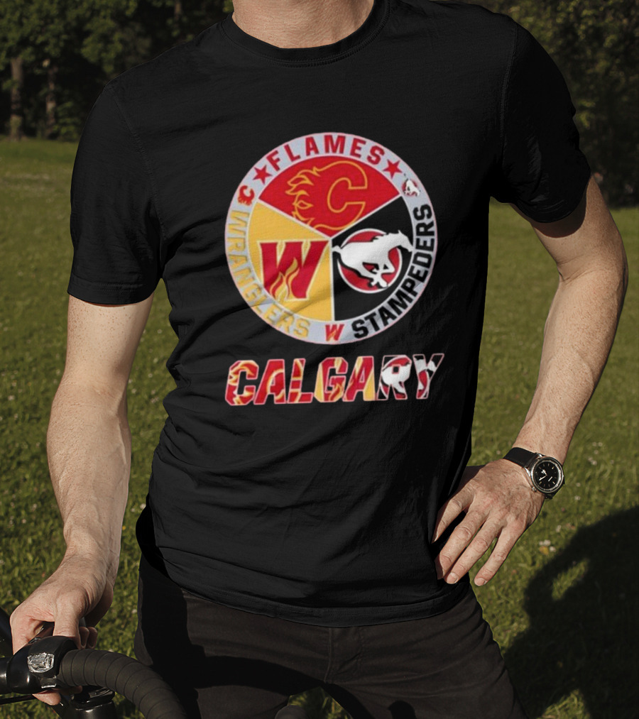 Calgary Flames Wranglers Stampeders T-Shirt