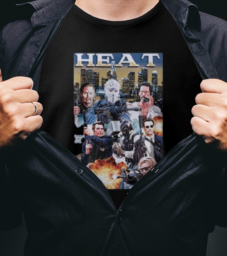 HEAT Movie Crossover Gunfight Action Heroes T-Shirt