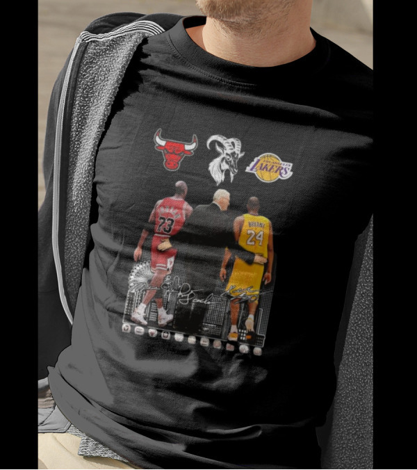 Michael Jordan Kobe Bryant Phil Jackson Chicago Bulls Lakers Legend Signatures T-Shirt