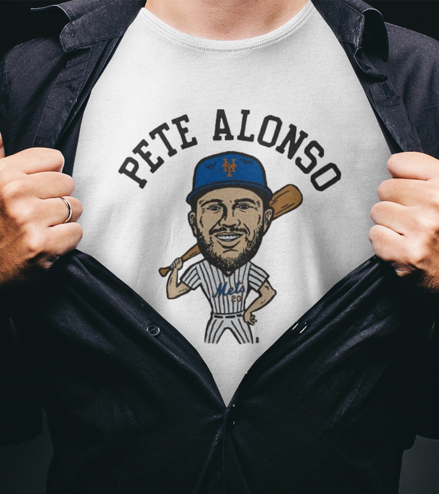 Pete Alonso New York Mets MLB Caricature T-Shirt